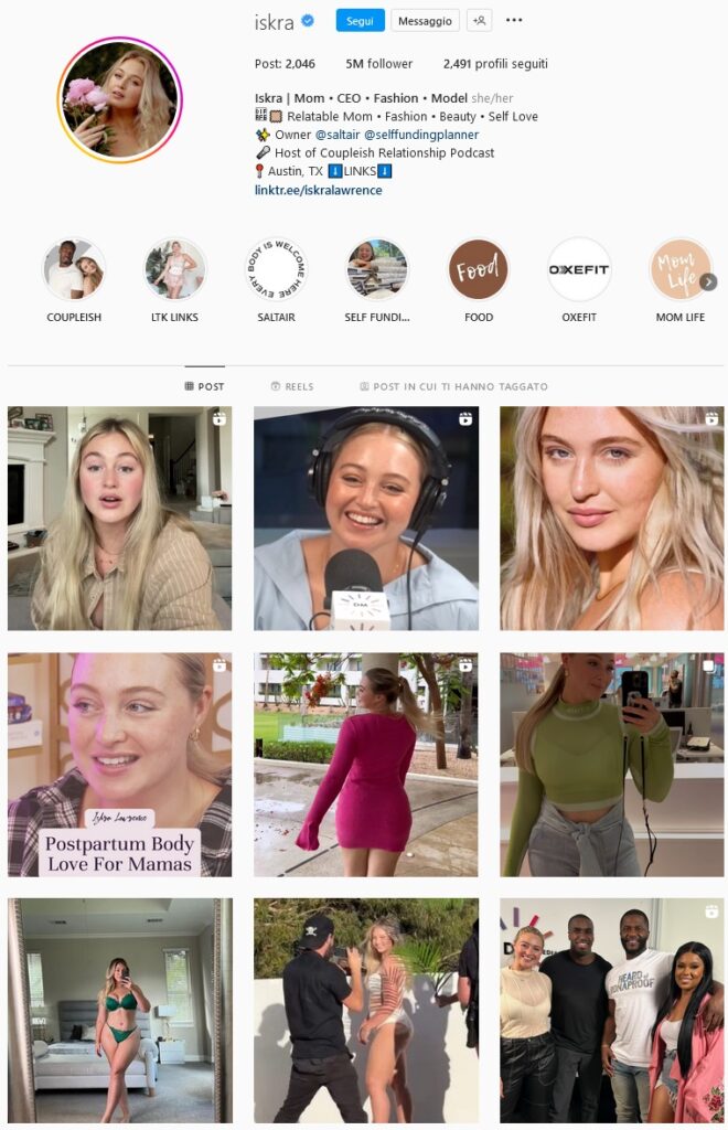 famosa modella curvy Iskra Lawrence