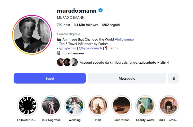 profilo instagram famosi