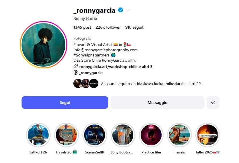 fotografo ritratti famoso instagram