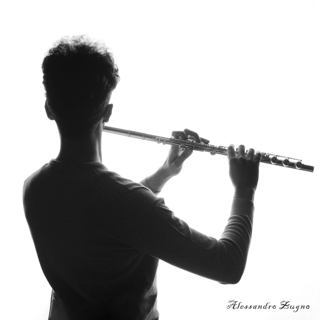 Ritratto per portfolio di un musicista realizzato a Padova